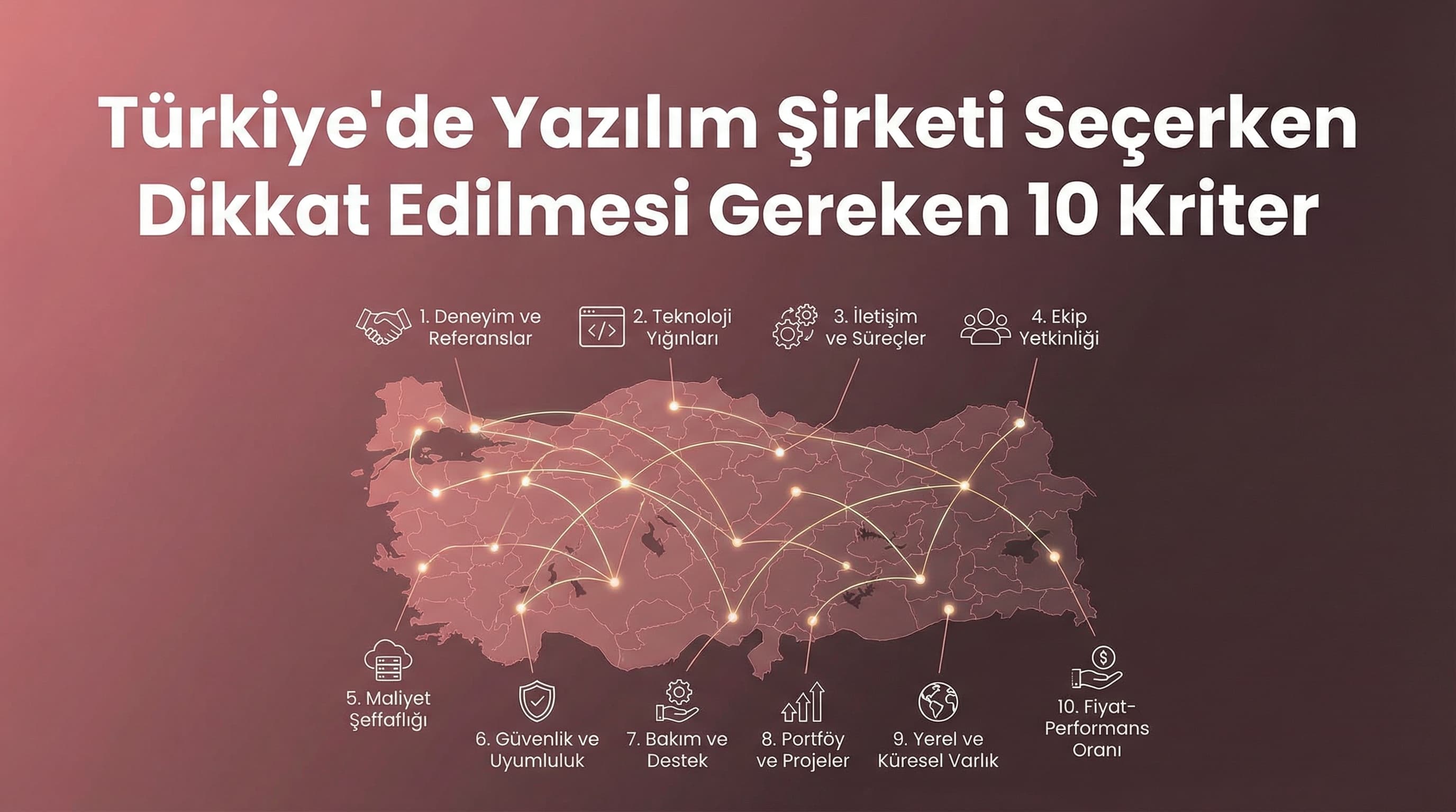 Yazılım şirketi seçme kriterleri kontrol listesi illüstrasyonu